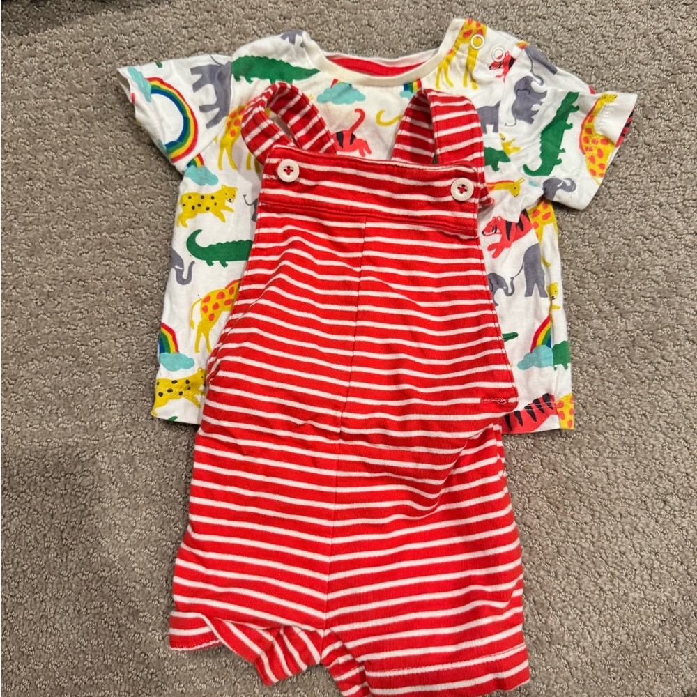 Boden Red Striped Kids Matching Set